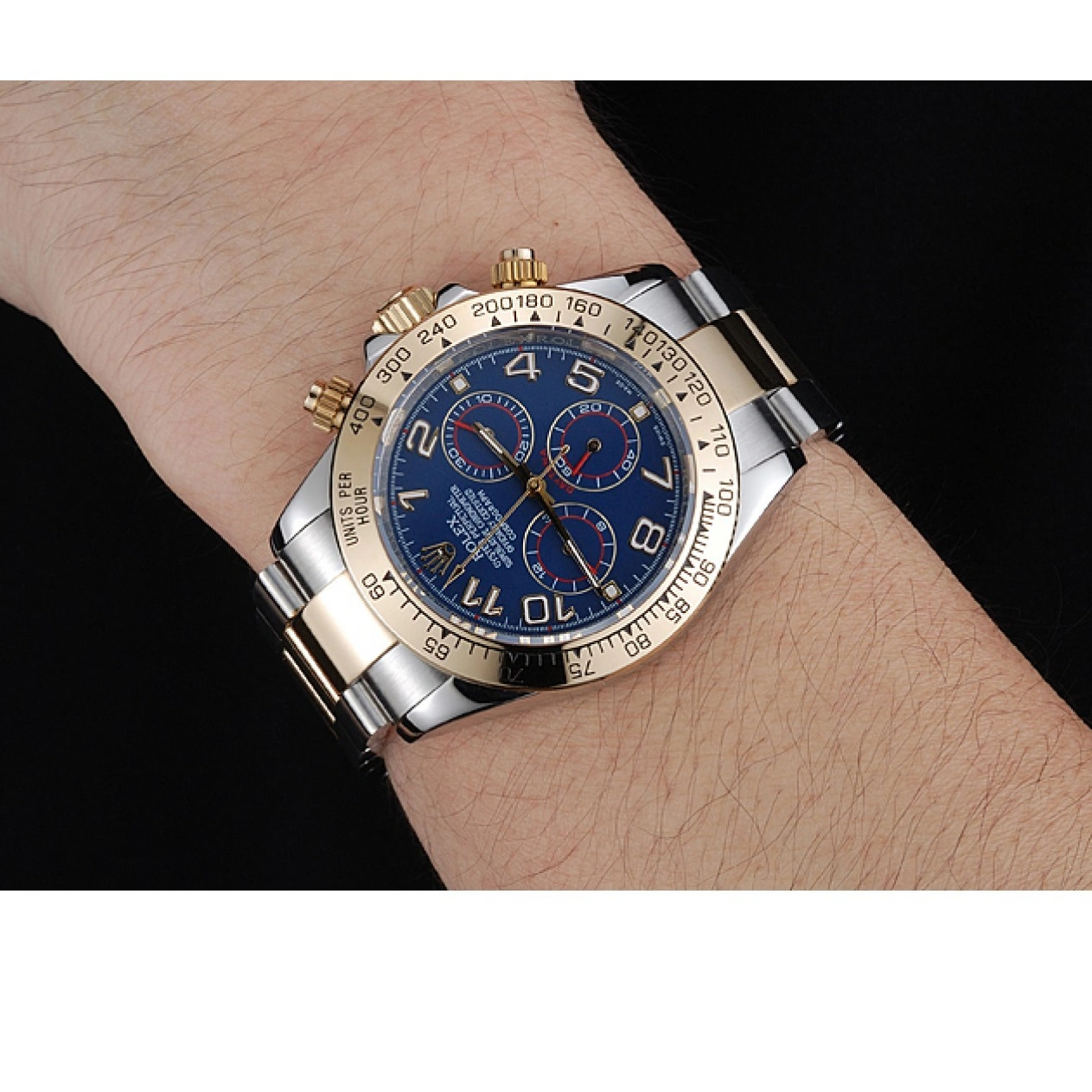 Aaa replica watch Dial Two Rolex Bracelet Blue Cosmograph Steel Stainless Tone Daytona 1454246 1013